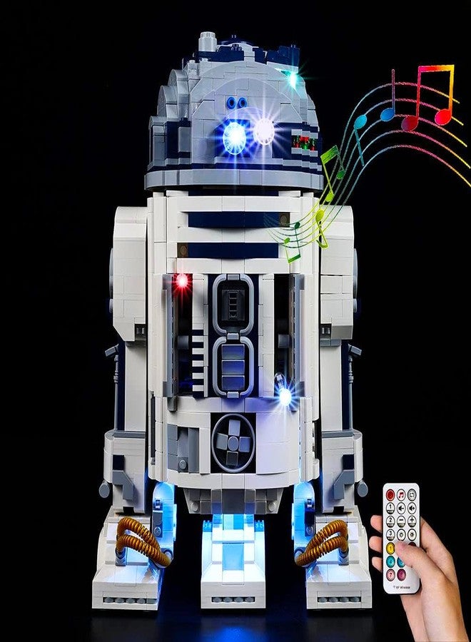 Kyglaring طقم إضاءة LED من Kyglaring متوافق مع مجموعة بناء Lego R2-D2 75308، ملحقات إضاءة مطورة لمكعبات بناء Star Wars R2 D2، مصابيح فقط (النموذج غير متضمن)، إصدار صوت RC - Image 1
